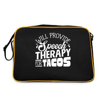 Sprachpathologie, Sprachpathologe - Retro Tasche - Schwarz/Gold - Hinten