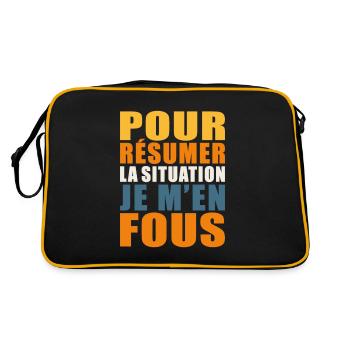 Je m'en fous cadeau humour laxiste cool no stress - Sac Retro - noir/or - Dos
