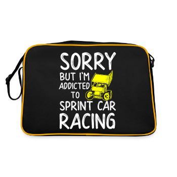 Sprint car races, sprint cars, dirt track races - Retro Bag - black/gold - Back