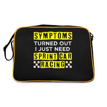 Sprint car races, sprint cars, dirt track races - Retro Bag - black/gold - Back