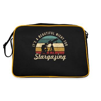 Astrophotography, astronomy, stargazing - Retro Bag - black/gold - Back