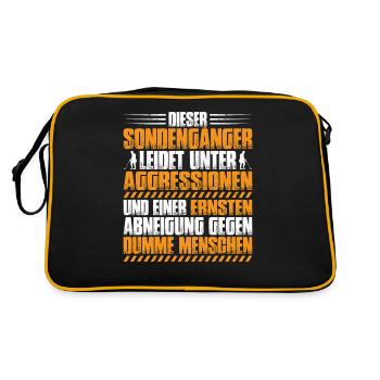 Sondengänger Sondler Metalldetektor Detectorist - Retro Tasche - Schwarz/Gold - Hinten