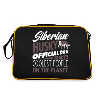 Siberian Husky - Retro Bag - black/gold - Back
