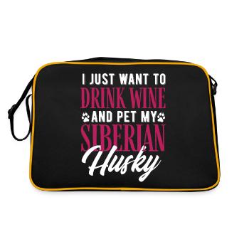 Siberian Husky - Retro Bag - black/gold - Back