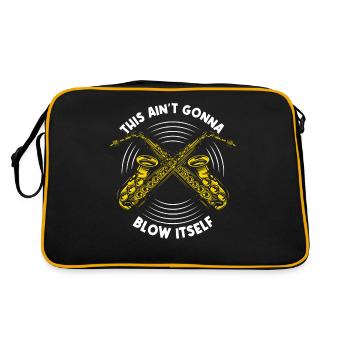 Saxophonist, Saxophone, Sound, Smooth Jazz - Retro Bag - black/gold - Back
