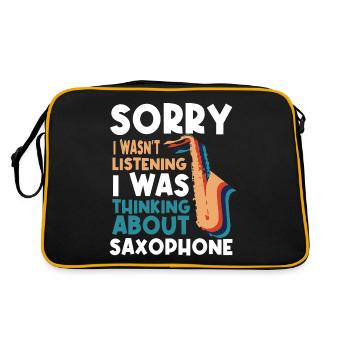 Saxophonist, Saxophone, Sound, Smooth Jazz - Retro Bag - black/gold - Back