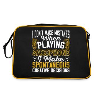 Saxophonist, Saxophone, Sound, Smooth Jazz - Retro Bag - black/gold - Back
