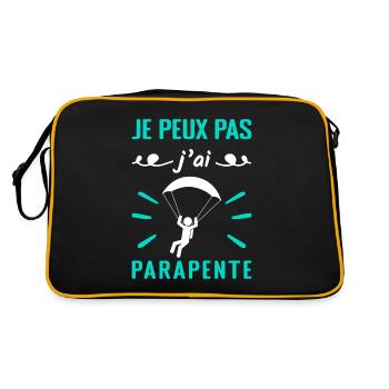 I Can't I Have Paragliding - Paraglider Gift - Retro Bag - black/gold - Back