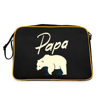 Papa ours - Retro Tasche - Schwarz/Gold - Hinten