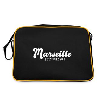 marseille chez moi cadeau humour Marseille homme - Sac Retro - noir/or - Dos