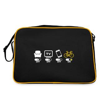 Radfahren Radfahren Radfahren Humor - Retro Tasche - Schwarz/Gold - Hinten