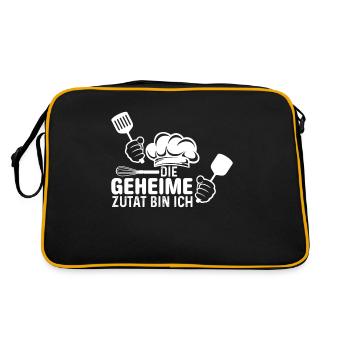 Koch die geheime Zutat - Retro Tasche - Schwarz/Gold - Hinten