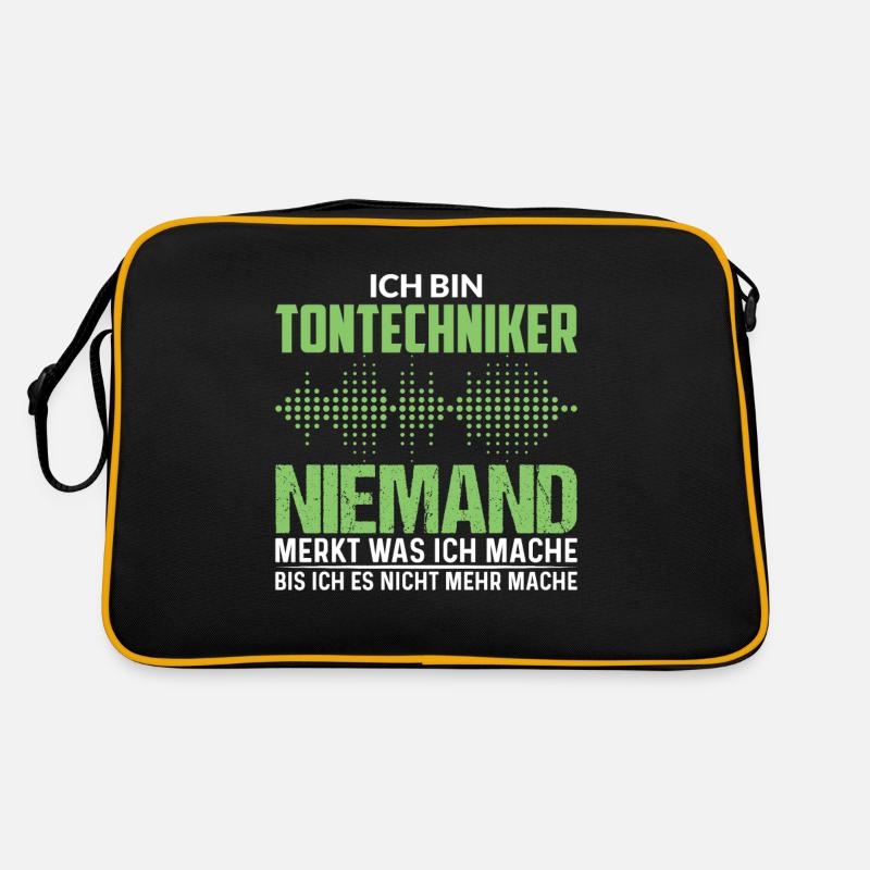 Tontechniker niemand merkt was ich mache - Retro Tasche - Schwarz/Gold
