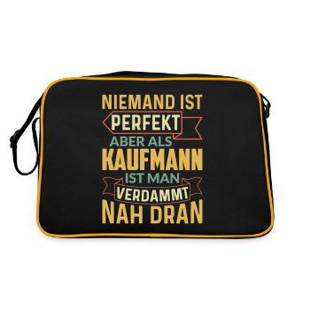 Kaufmann ist perfekt - Retro Tasche - Schwarz/Gold - Hinten