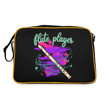 flûte flûtiste flûte à bec joueur de flûte traversière flûte traversière - Sac Retro - noir/or - Dos