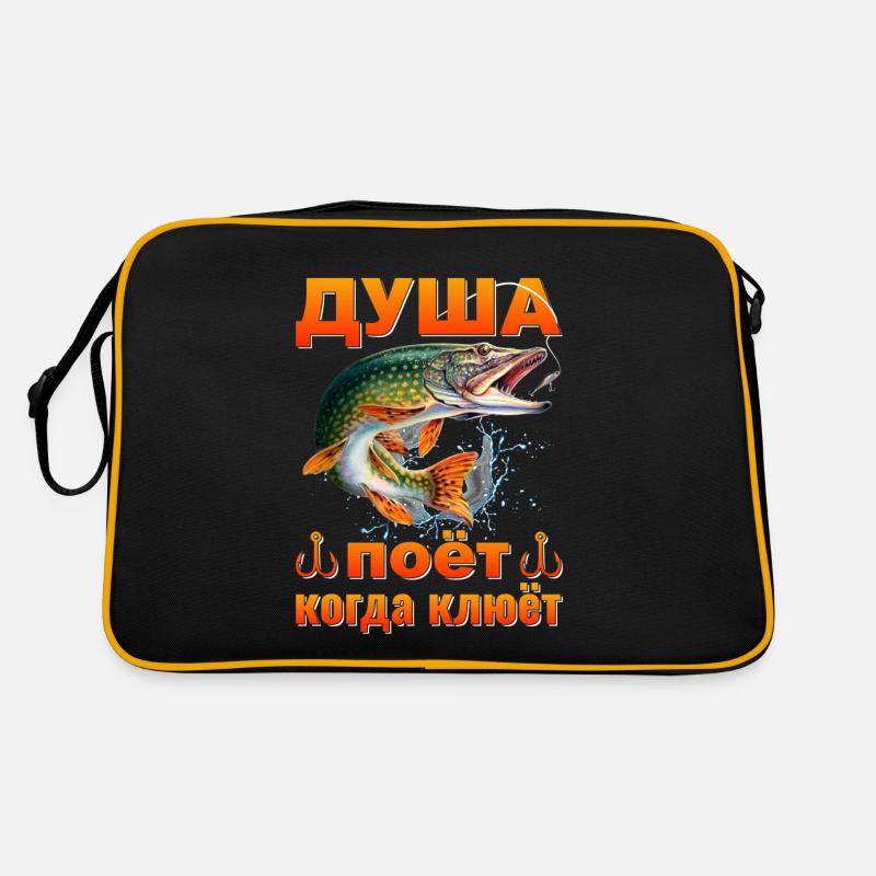 Russischer Angler Angeln Russisch Retro Tasche
