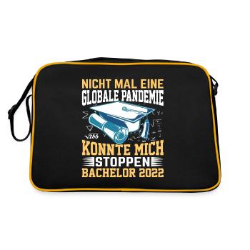 Bachelor 2022 Geschenk nichts konnte mich aufhalte - Retro Tasche - Schwarz/Gold - Hinten