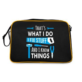 Je répare des choses et je sais des choses - Sac Retro - noir/or - Dos