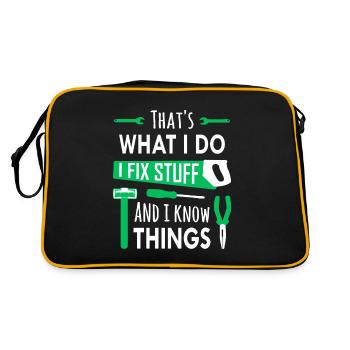 Je répare des choses et je sais des choses - Sac Retro - noir/or - Dos