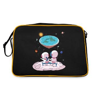 The earth is flat - Retro Bag - black/gold - Back