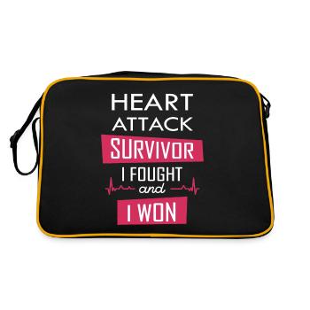 Heart attack survivor, I fought and I won - Retro Bag - black/gold - Back