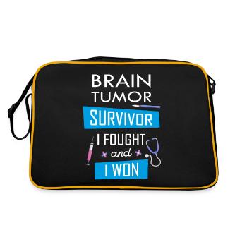 Brain Tumor survivor, I fought and I won - Retro Bag - black/gold - Back
