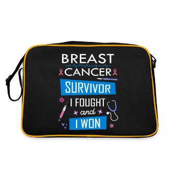 Breast cancer survivor, I fought and I won - Retro Bag - black/gold - Back