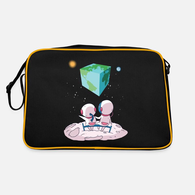 Die Erde ist ein Würfel Retro Tasche