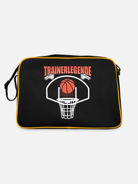 Trainerlegende Basketball - Retro Tasche - Schwarz/Gold - Hinten