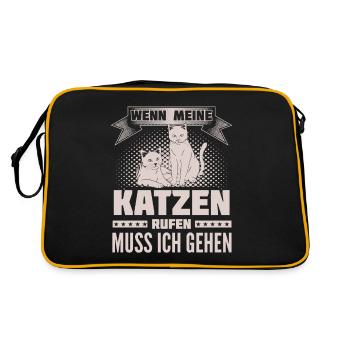 Appel de chats - je vais - Sac Retro - noir/or - Dos