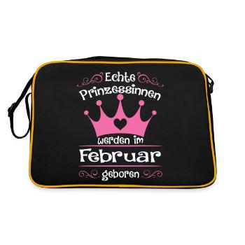 Février - anniversaire - princesse 2 - Sac Retro - noir/or - Dos