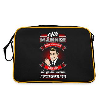 Koch - Beste Männer - Retro Tasche - Schwarz/Gold - Hinten