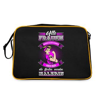 Malerin - Beste Frauen - Retro Tasche - Schwarz/Gold - Hinten