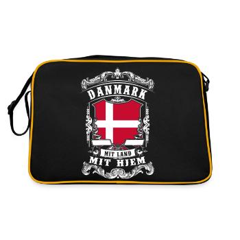 Danmark - Denmark - Dänemark - Retro Tasche - Schwarz/Gold - Hinten