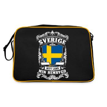 Sverige - Sweden - Schweden - Sac Retro - noir/or - Dos