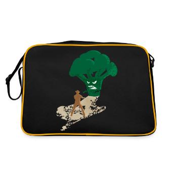 Endgegner Brokkoli - Retro Tasche - Schwarz/Gold - Hinten
