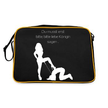 Königin - Retro Tasche - Schwarz/Gold - Hinten