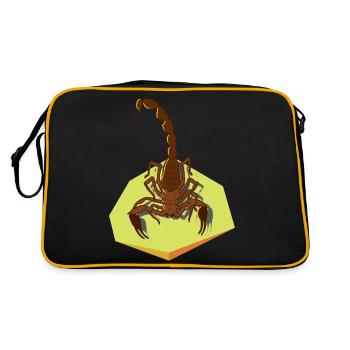 Insect and star sign Scorpio with sting - Retro Bag - black/gold - Back