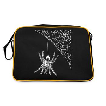 Spinne - Retro Tasche - Schwarz/Gold - Hinten