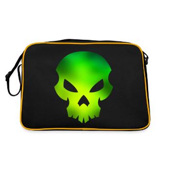 Crâne vert - Sac Retro - noir/or - Dos
