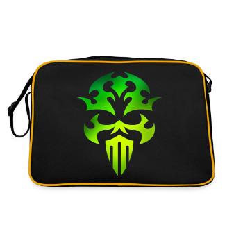 Crâne vert - Sac Retro - noir/or - Dos