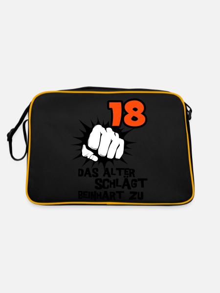 18 Birthday: Age slams beinhart - Retro Bag - black/gold - Back
