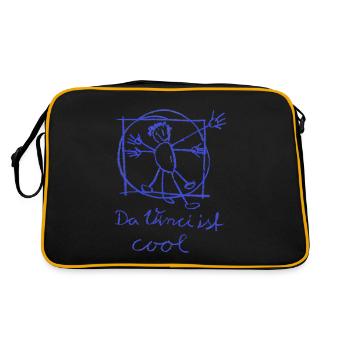 Da Vinci ist cool - Retro Tasche - Schwarz/Gold - Hinten