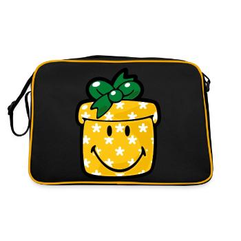 Smiley Christmas Present - Sac Retro - noir/or - Dos