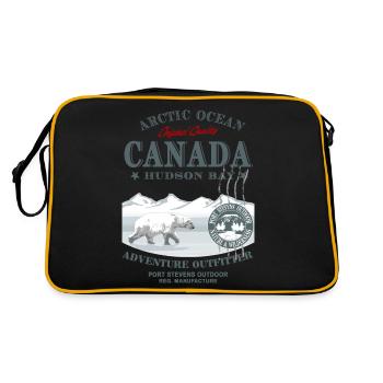 Polar Bear - Canada - Retro Tasche - Schwarz/Gold - Hinten