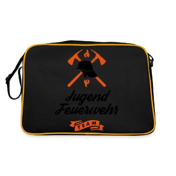 jugendfeuerwehr team - Retro Tasche - Schwarz/Gold - Hinten