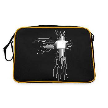 Circuit board with CPU computer design - Retro Bag - black/gold - Back