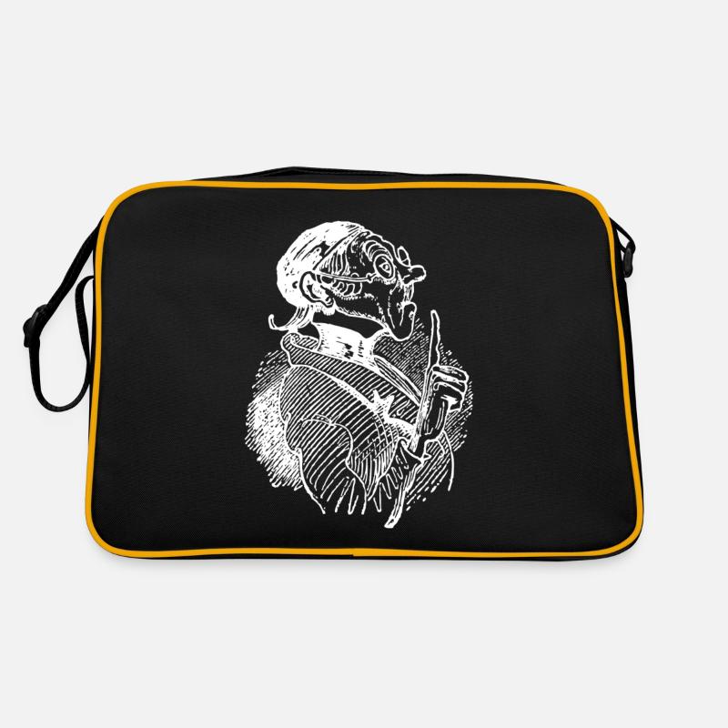 Max und Moritz Busch Lehrer Lämpel - Retro Tasche - Schwarz/Gold