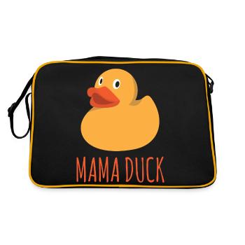 Funny Mama Duck Rubber Ducky Family Matching - Retro Bag - black/gold - Back