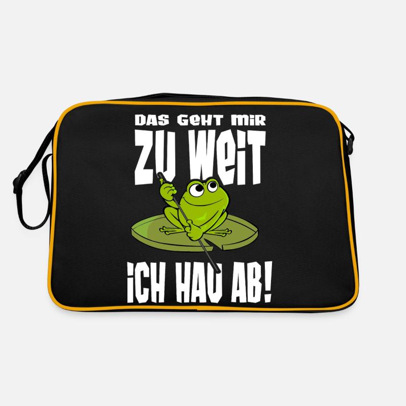 Frösche Statement Reise Frosch Geschenk T-shirt - Retro Tasche - Schwarz/Gold